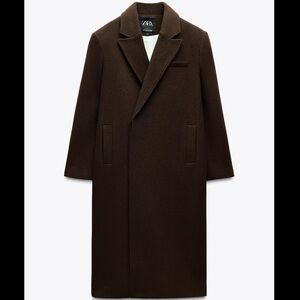 ZARA (NWOT) Brown Manteco Wool Blend Coat ZW Collection
